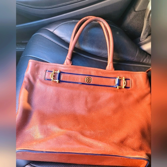 Tory Burch Sienna Robinson Horsebit Satchel Brown - Picture 1 of 6